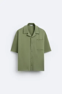 Hot CAMISA ALGODÓN BOLSILLO Hombre Camisas