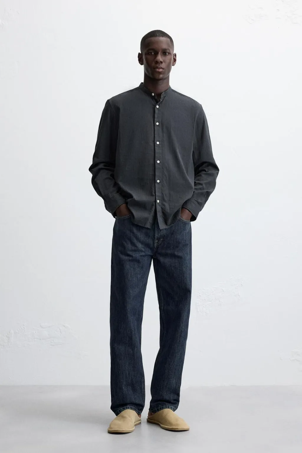 Online CAMISA ALGODÓN EFECTO ARRUGADO Hombre Camisas