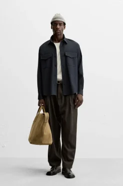 Hot CAMISA BOLSILLOS Hombre Camisas