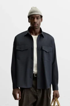 Hot CAMISA BOLSILLOS Hombre Camisas