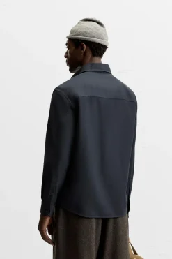 Hot CAMISA BOLSILLOS Hombre Camisas