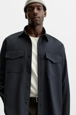 Hot CAMISA BOLSILLOS Hombre Camisas