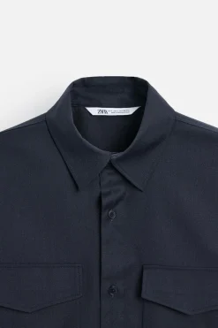 Hot CAMISA BOLSILLOS Hombre Camisas