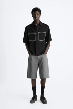 Clearance CAMISA BOLSILLOS CONTRASTE Hombre Camisas