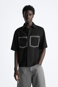 Clearance CAMISA BOLSILLOS CONTRASTE Hombre Camisas