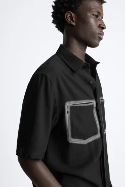 Clearance CAMISA BOLSILLOS CONTRASTE Hombre Camisas