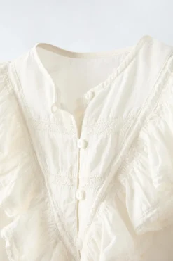 Niños ZARA 1½ - 6 Años·Camisas<CAMISA BORDADA VOLANTE