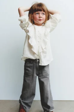 Niños ZARA 1½ - 6 Años·Camisas<CAMISA BORDADA VOLANTE