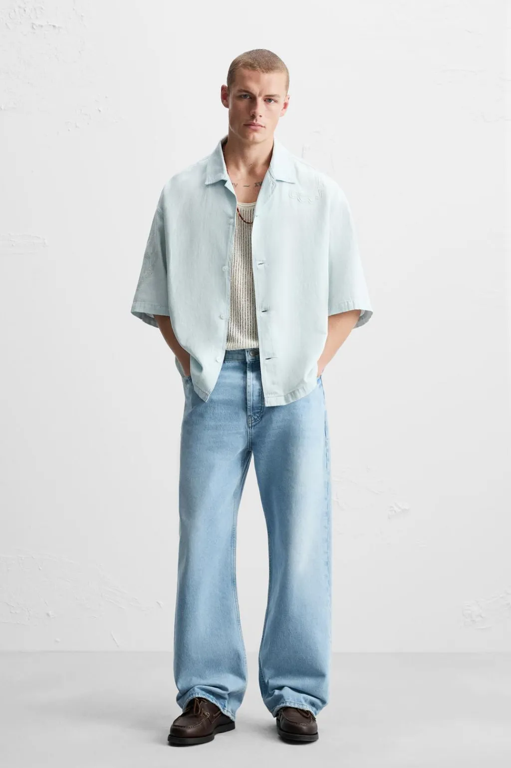 Online CAMISA BORDADO FLORAL Hombre Camisas