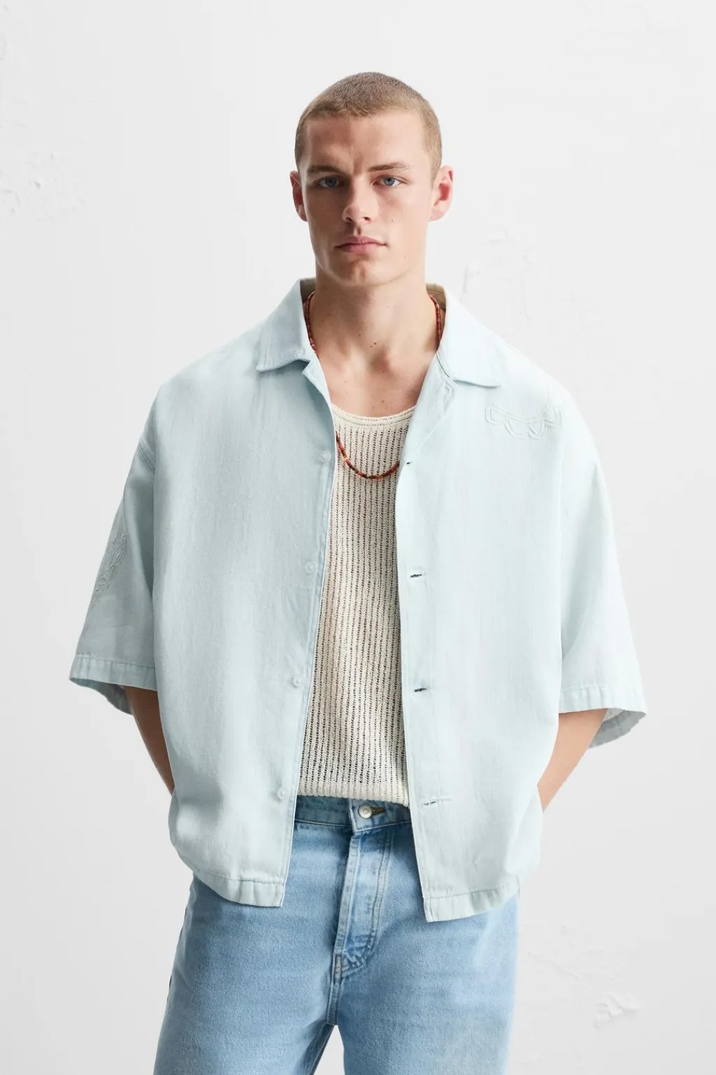 Online CAMISA BORDADO FLORAL Hombre Camisas