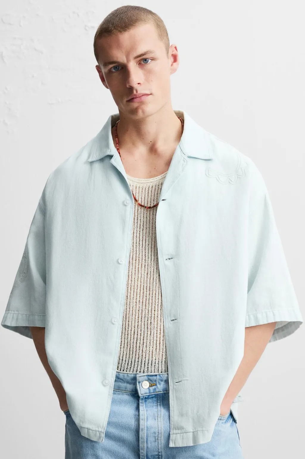 Online CAMISA BORDADO FLORAL Hombre Camisas