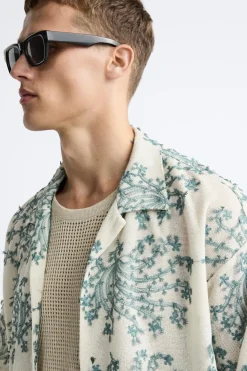 Outlet CAMISA BORDADO FLORAL Hombre Camisas