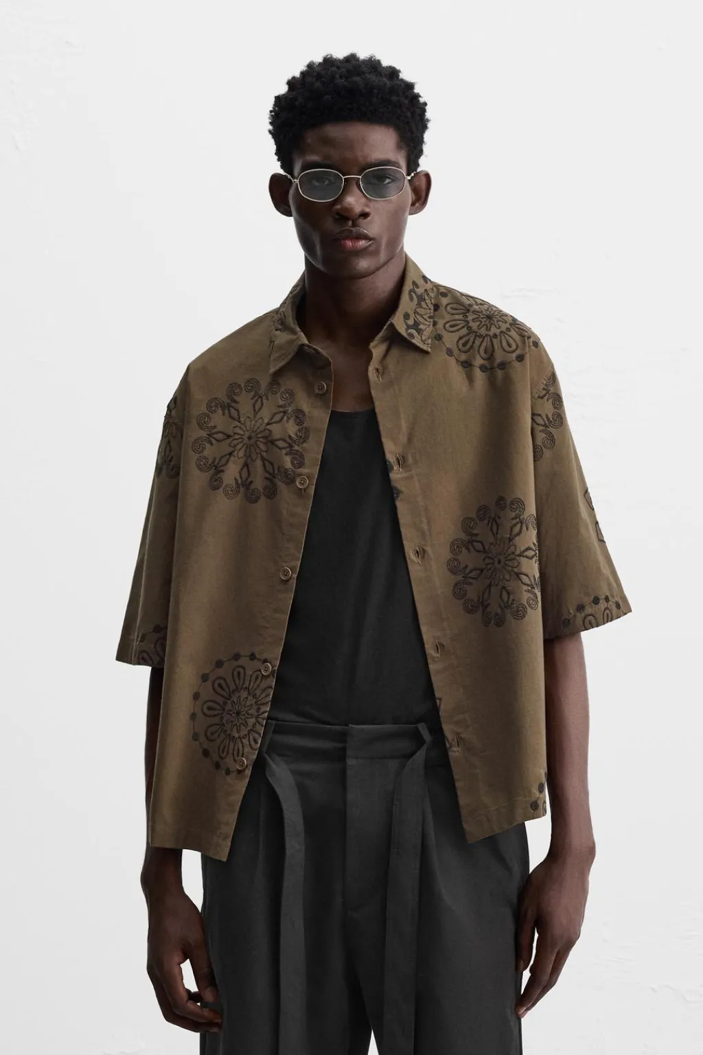 Online CAMISA BORDADO FLORAL Hombre Camisas