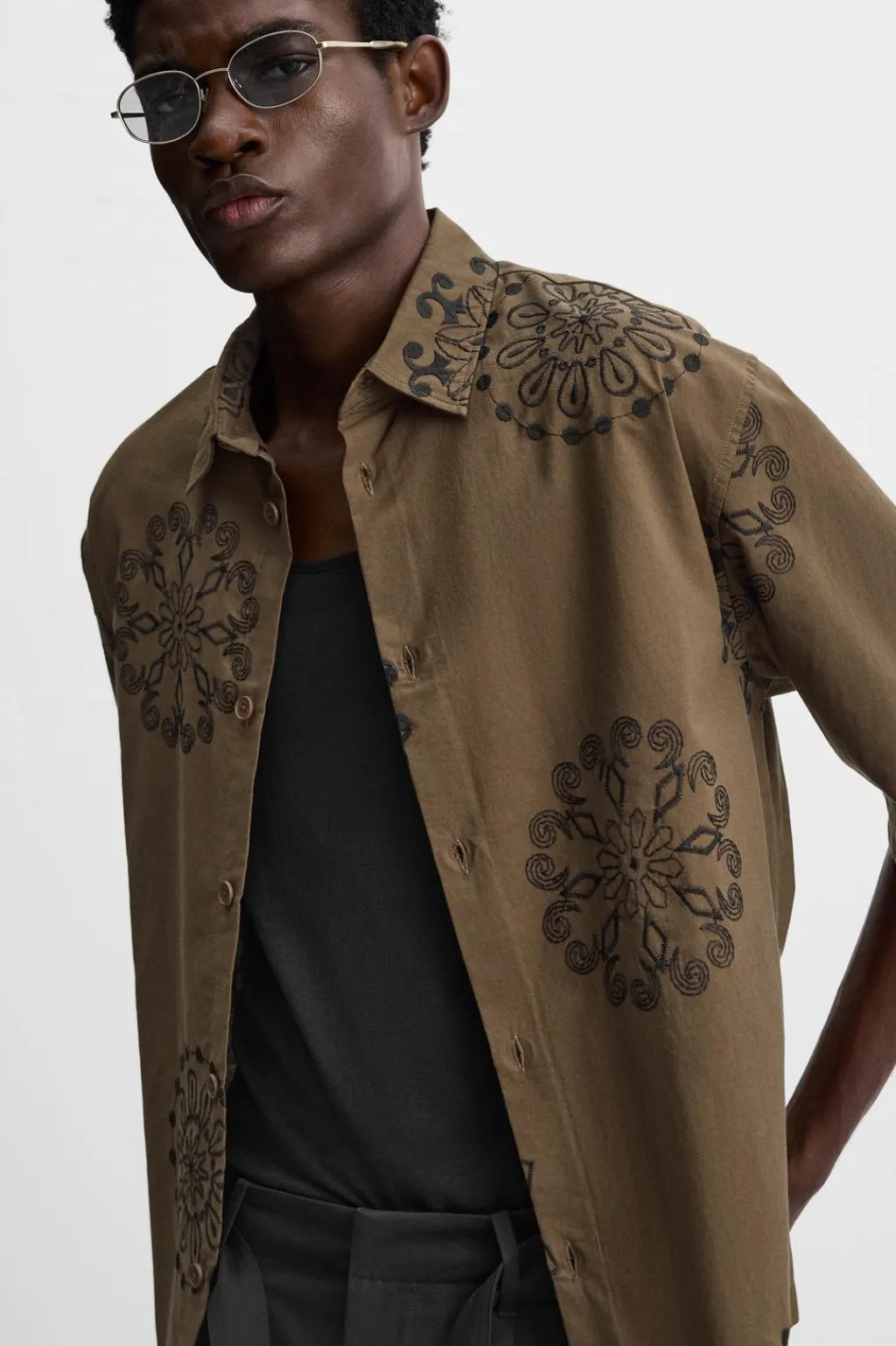 Online CAMISA BORDADO FLORAL Hombre Camisas