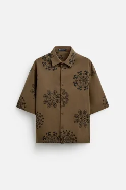 Online CAMISA BORDADO FLORAL Hombre Camisas