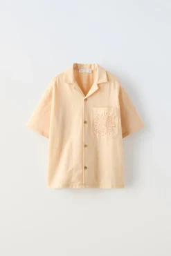 Niños ZARA 6 - 14 Años·Camisas / Sobrecamisas<CAMISA BORDADO SOL