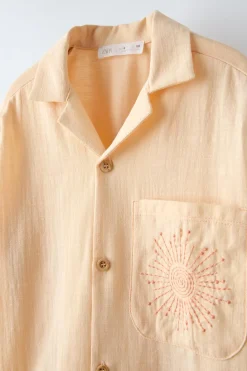 Niños ZARA 6 - 14 Años·Camisas / Sobrecamisas<CAMISA BORDADO SOL