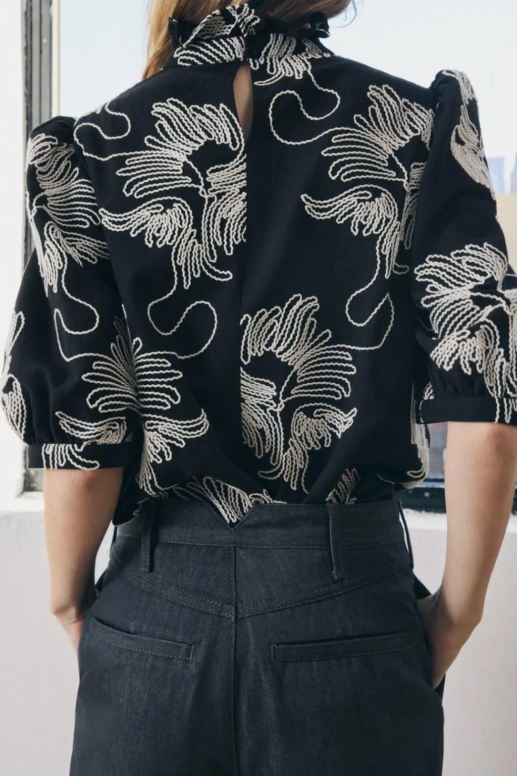 Sale CAMISA BORDADOS CONTRASTE ZW COLLECTION Mujer Camisas / Blusas