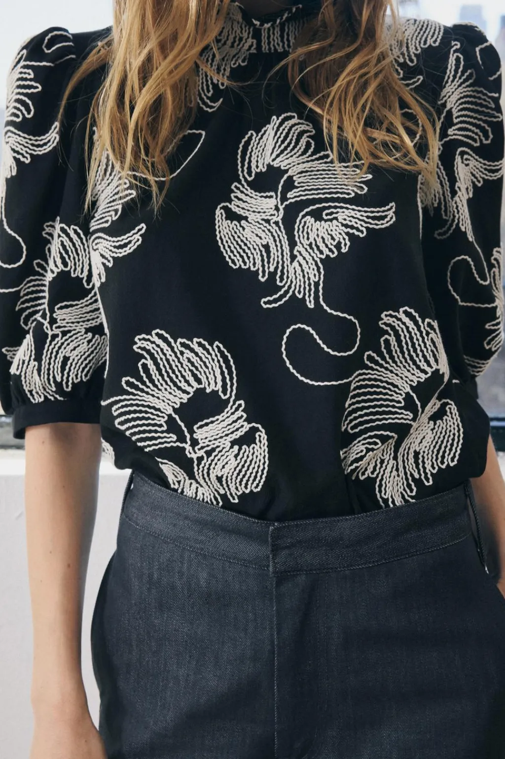 Sale CAMISA BORDADOS CONTRASTE ZW COLLECTION Mujer Camisas / Blusas