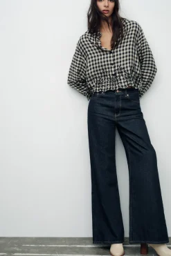 New CAMISA BORDADOS CUADRO VICHY Mujer Camisas / Blusas