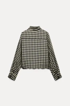 New CAMISA BORDADOS CUADRO VICHY Mujer Camisas / Blusas