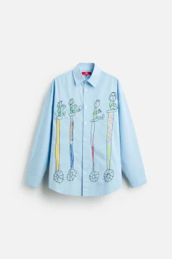 Hot CAMISA BORDADOS X HARRY LAMBERT Hombre Camisas