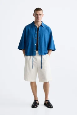 New CAMISA BOXY FIT ALGODÓN - LINO Hombre Camisas