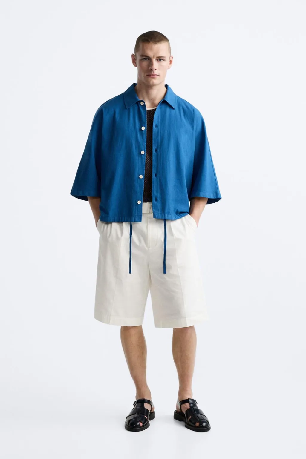 New CAMISA BOXY FIT ALGODÓN - LINO Hombre Camisas