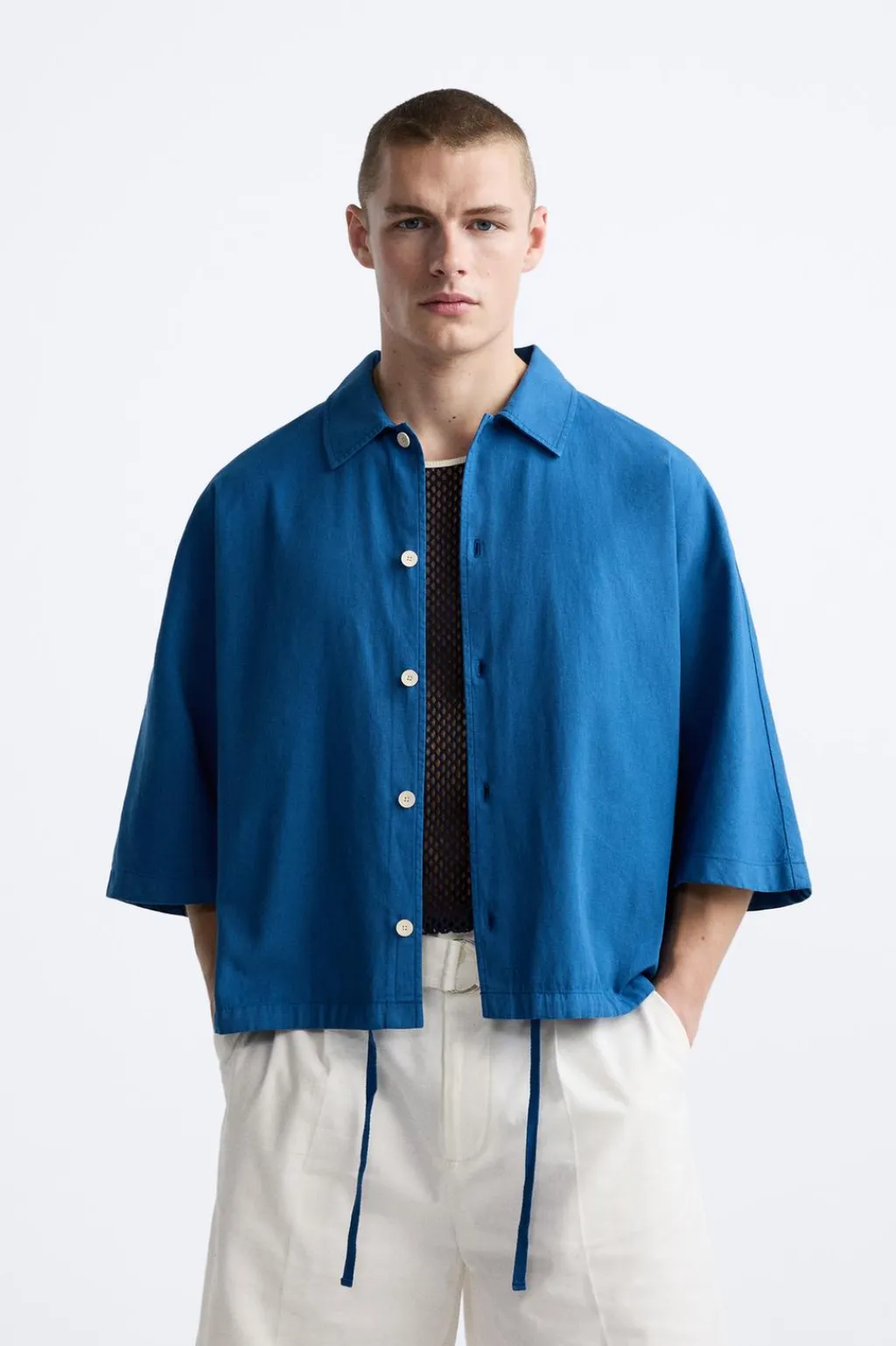 New CAMISA BOXY FIT ALGODÓN - LINO Hombre Camisas