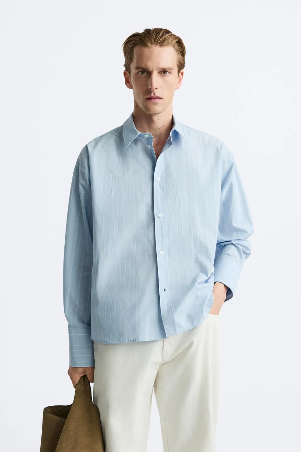 New CAMISA BOXY FIT RAYAS Hombre Camisas