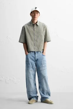 Sale CAMISA BOXY FIT RAYAS Hombre Camisas