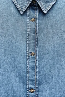 Discount CAMISA BÁSICA DENIM TRF Mujer Camisas / Blusas