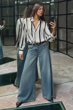 Fashion CAMISA BÁSICA SATINADA Mujer Camisas / Blusas