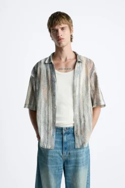 Discount CAMISA CALADA ESTAMPADO ABSTRACTO Hombre Camisas