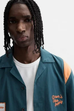 New CAMISA COLOR BLOCK PARCHE Hombre Camisas