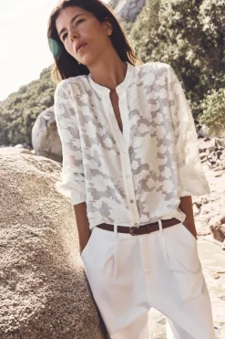 Fashion CAMISA COMBINADA DEVORÉ Mujer Camisas / Blusas