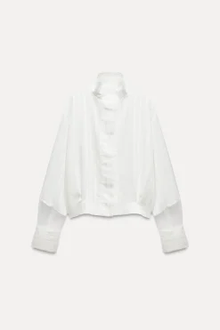 Fashion CAMISA COMBINADA ORGANZA ZW COLLECTION Mujer Camisas / Blusas