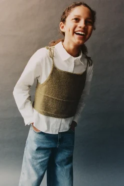 Niños ZARA 6 - 14 Años·Blusas / Camisas<CAMISA COMBINADA TOP PUNTO