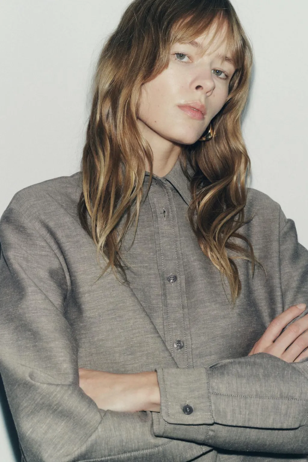 Fashion CAMISA CORTA PLIEGUE ZW COLLECTION Mujer Camisas / Blusas