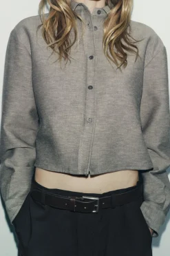 Fashion CAMISA CORTA PLIEGUE ZW COLLECTION Mujer Camisas / Blusas