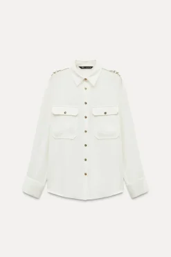 Clearance CAMISA CREPE APLIQUE HOMBRO Mujer Camisas / Blusas