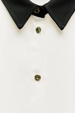 Sale CAMISA CREPE CUELLO COMBINADO Mujer Camisas / Blusas