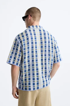 Fashion CAMISA CROCHET GEOMÉTRICO Hombre Camisas