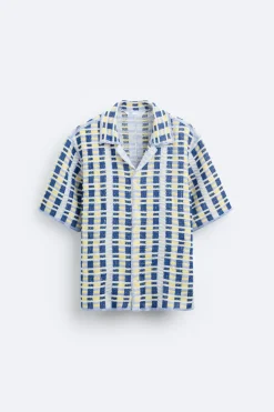 Fashion CAMISA CROCHET GEOMÉTRICO Hombre Camisas