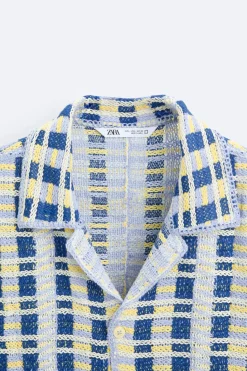 Fashion CAMISA CROCHET GEOMÉTRICO Hombre Camisas