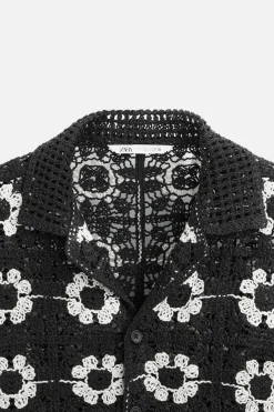 Hot CAMISA CROCHET GEOMÉTRICO Hombre Camisas