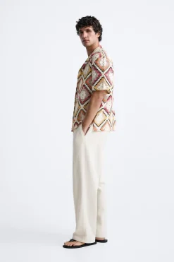 Sale CAMISA CROCHET GEOMÉTRICO Hombre Camisas