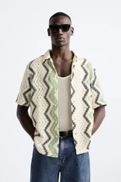 Best CAMISA CROCHET GEOMÉTRICO Hombre Camisas