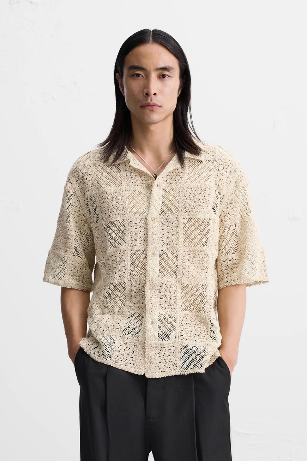 Discount CAMISA CROCHET GEOMÉTRICO Hombre Camisas