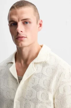 Clearance CAMISA CROCHET GEOMÉTRICO Hombre Camisas